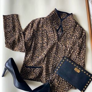 Vintage cropped leopard jacket